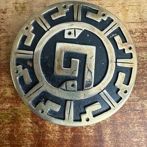 Vintage Silver and Black Geometric Brooch